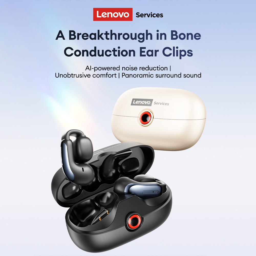 Tws Earbuds Bluetooth 5.3 - Lenovo LES-108 Earphone TWS Konduksi Tulang