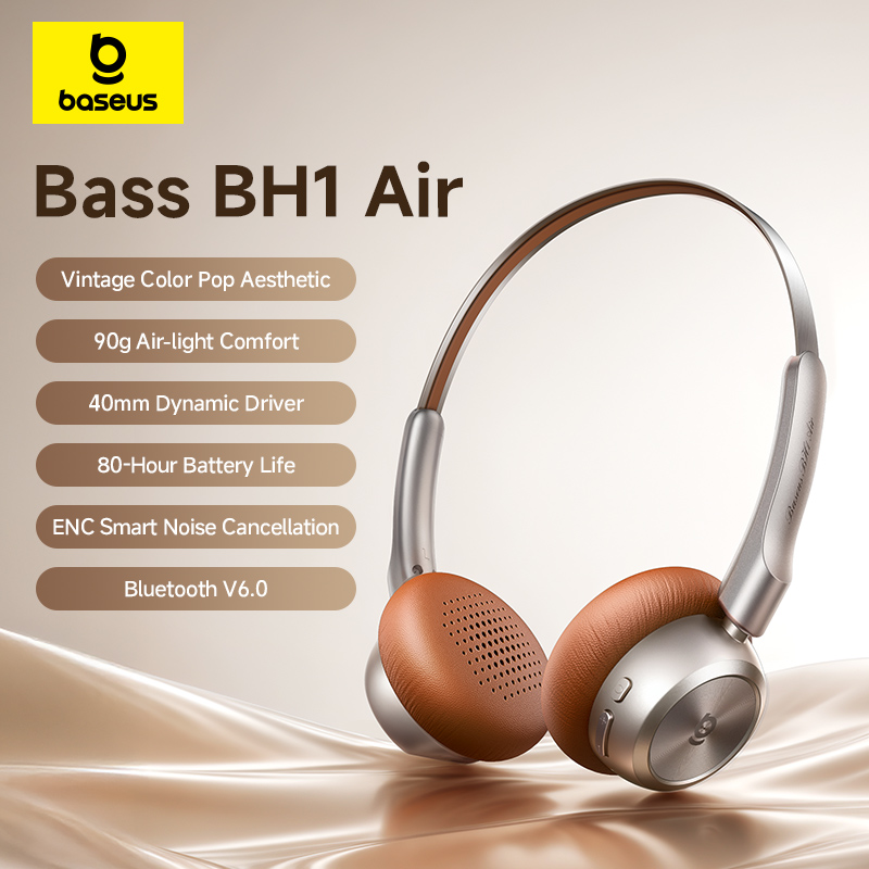 Anc Wireless Over Ear Headphones - Baseus BH1 Air Headphone Nirkabel Bluetooth