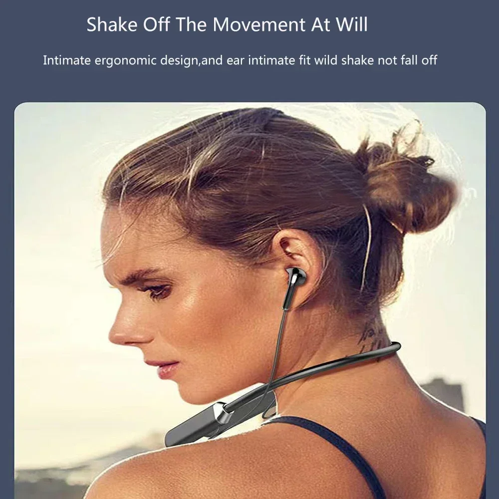 Magnetic Neckband Sports Earphones - Headphone Nirkabel Bluetooth 5.0 Earphone Neckband