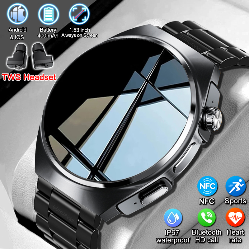 Tws Earbuds Bluetooth 5.3 - Jam Tangan Pintar 2 in 1