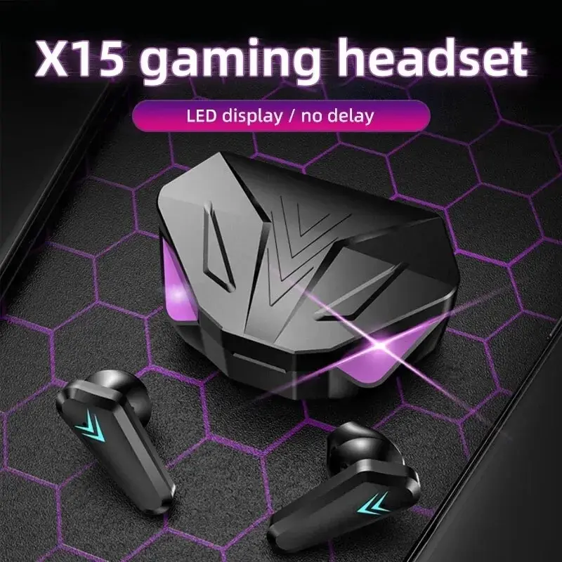 Gaming Headset With Mic Rgb - TWS Headset Bluetooth 5.3 nirkabel, earbud