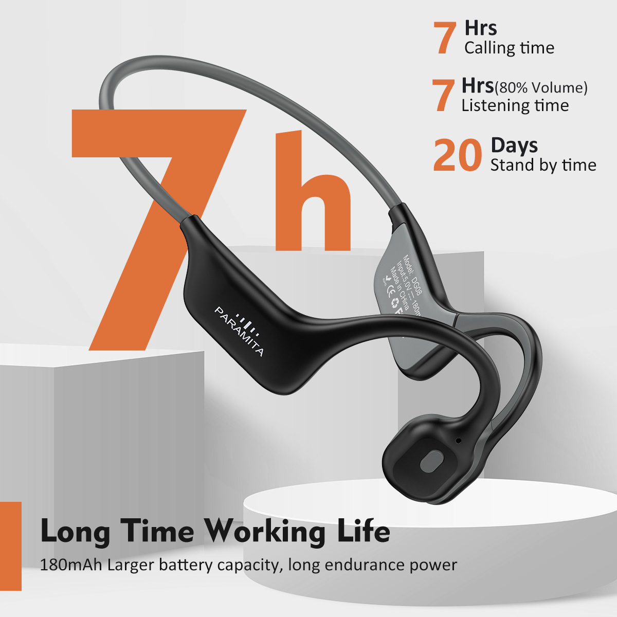 Bone Conduction Running Headphones - 2024 klasik DG08 Headphone konduksi tulang