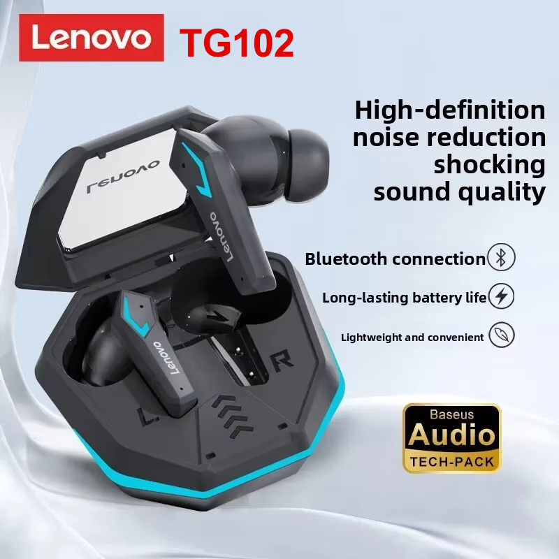 Gaming Headset With Mic Rgb - Lenovo TG102 Earbud Nirkabel Gaming Bluetooth5.4