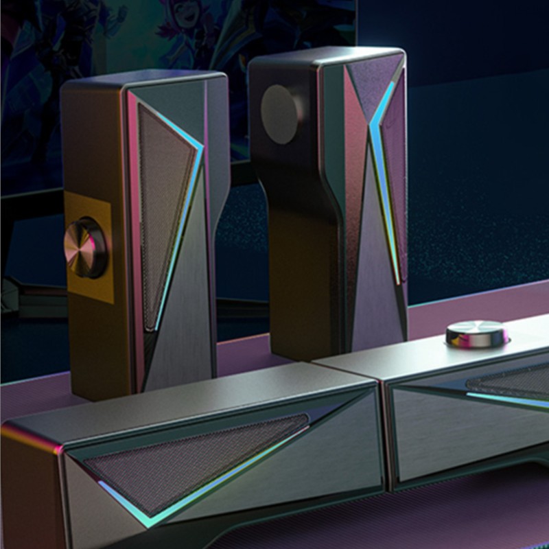 Speaker Komputer 2X2.5W Lampu  - Rgb Computer Soundbar For Pc ulasan dan harga