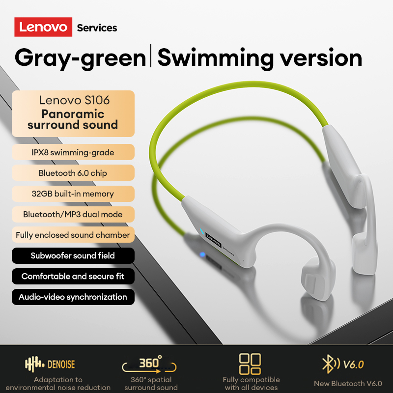 Pilihan Lenovo S106 Earphone K - Bone Conduction Running Headphones ulasan dan harga