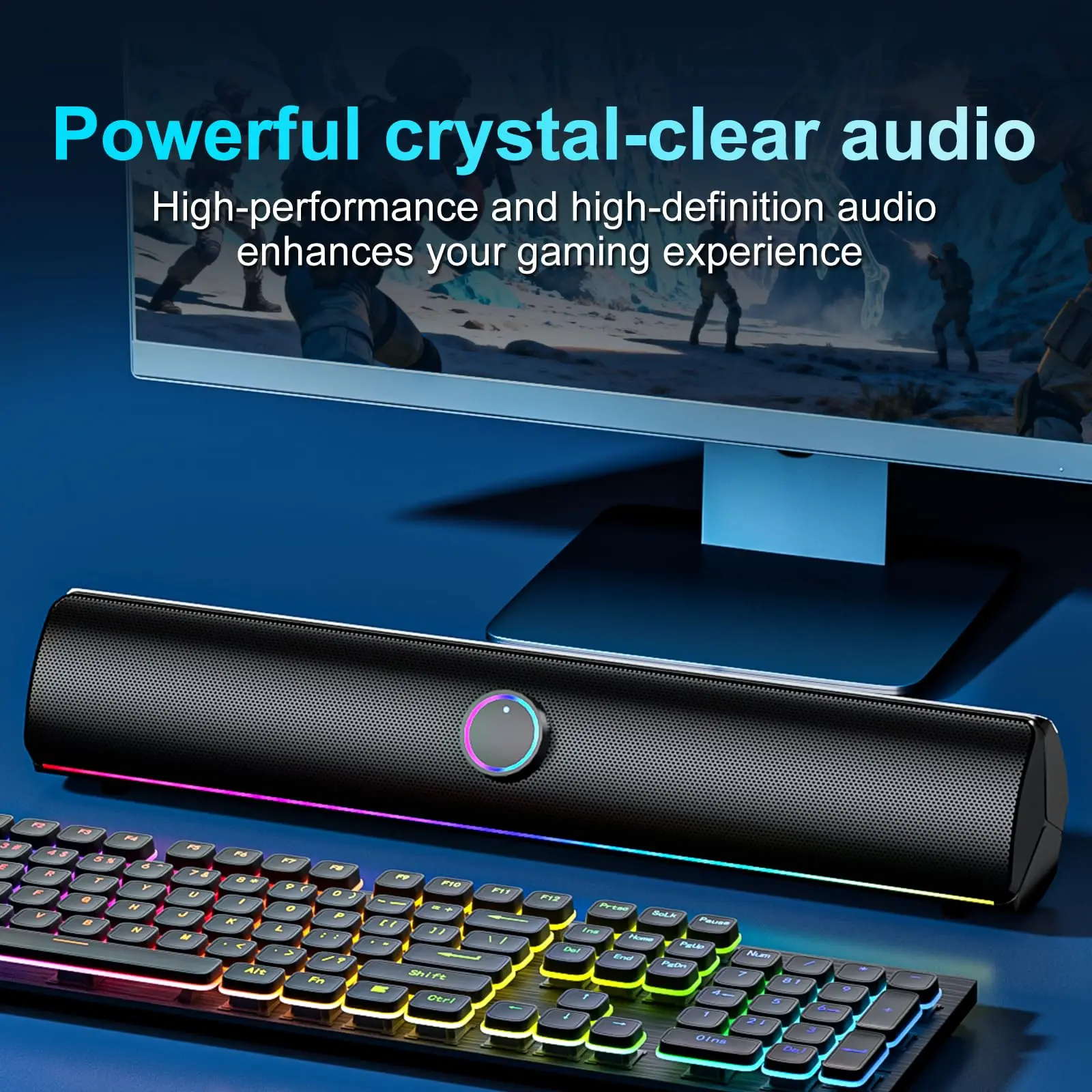 Soundbar Gaming, Speaker USB S - Rgb Computer Soundbar For Pc ulasan dan harga
