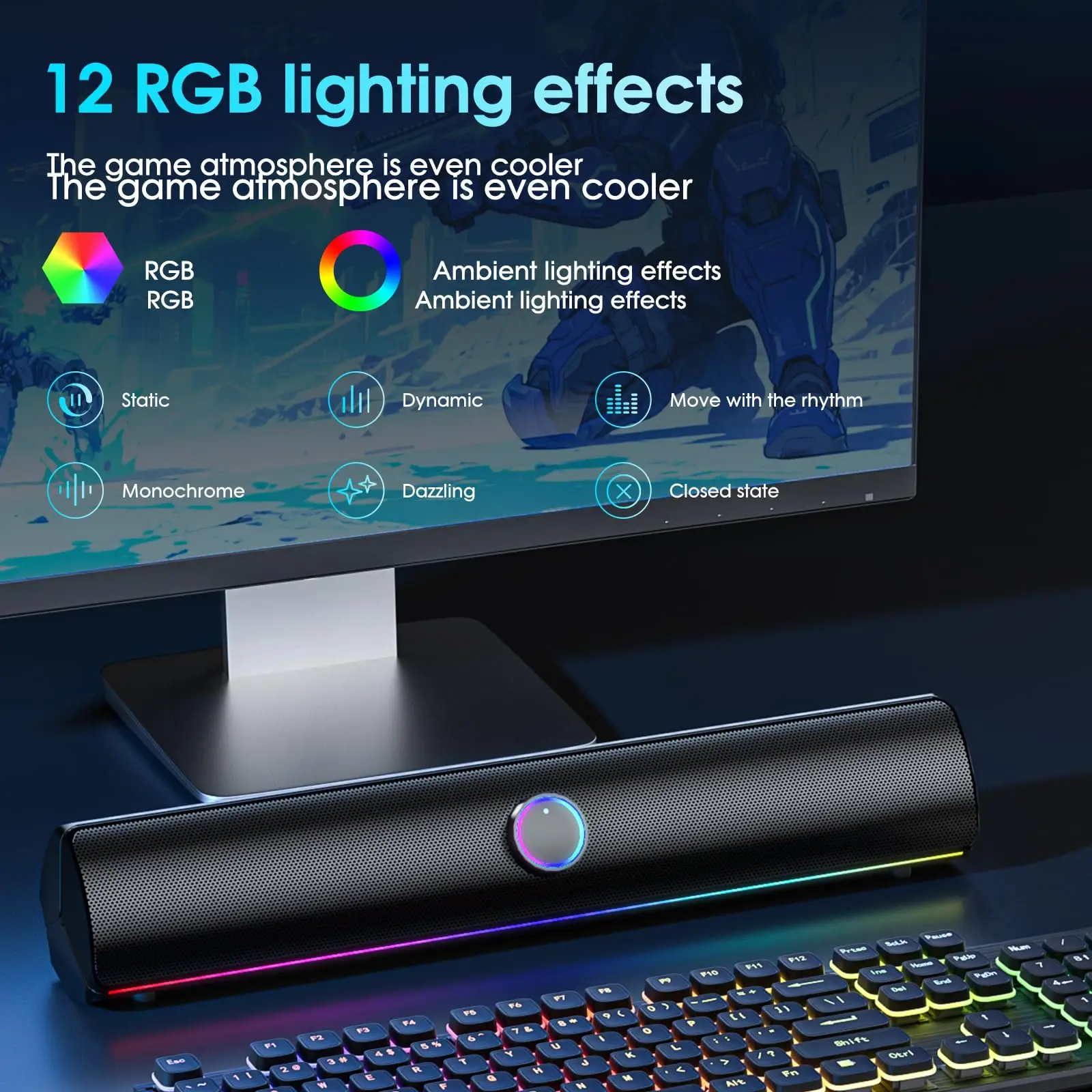 Soundbar Gaming, Speaker USB S - Rgb Computer Soundbar For Pc ulasan dan harga
