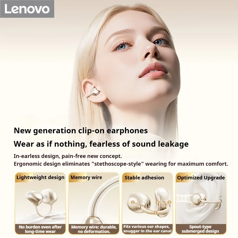 Earbud Nirkabel Asli Lenovo XA - Open Ear Air Conduction Headphones ulasan dan harga