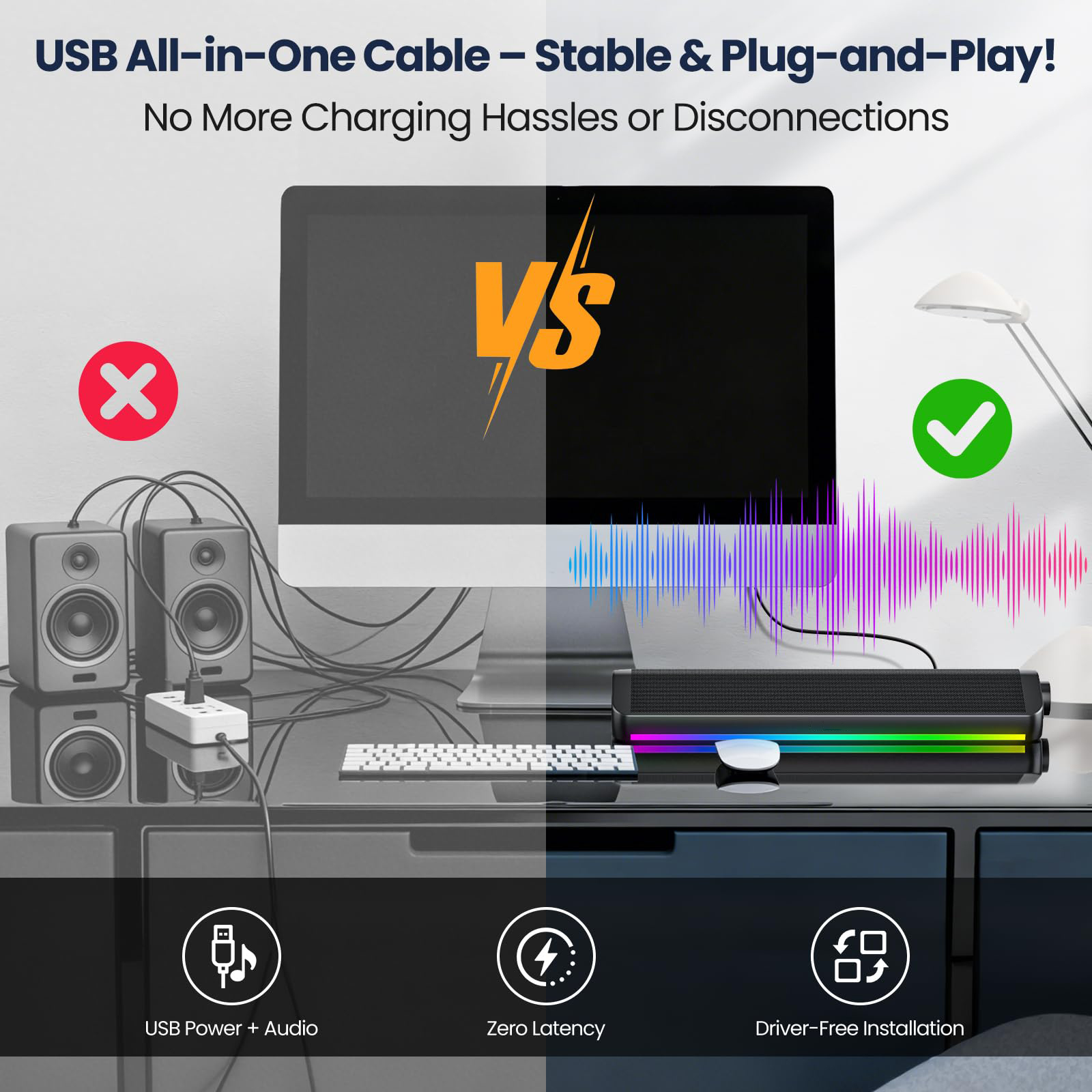 Speaker Komputer Bluetooth Ber - Rgb Computer Soundbar For Pc ulasan dan harga