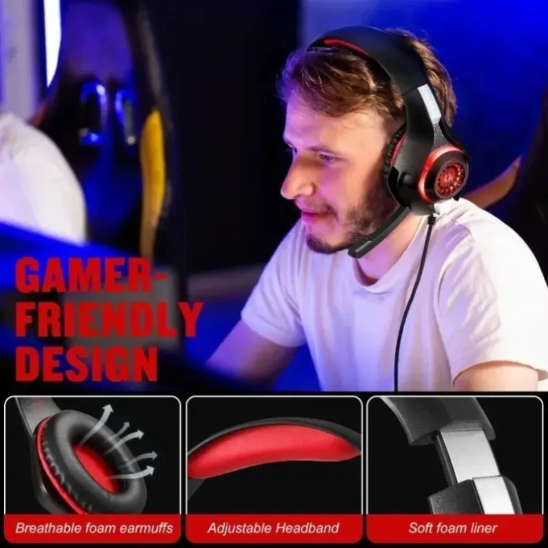 Headset Gaming Berkabel Over E - Gaming Headset With Mic Rgb ulasan dan harga