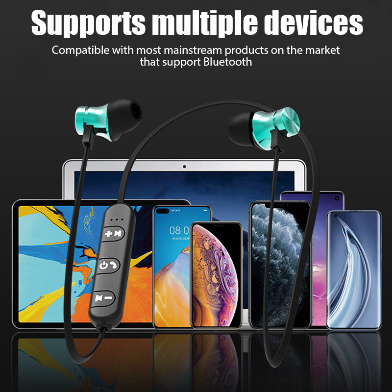 Headset Leher Nirkabel Bluetoo - Magnetic Neckband Sports Earphones ulasan dan harga