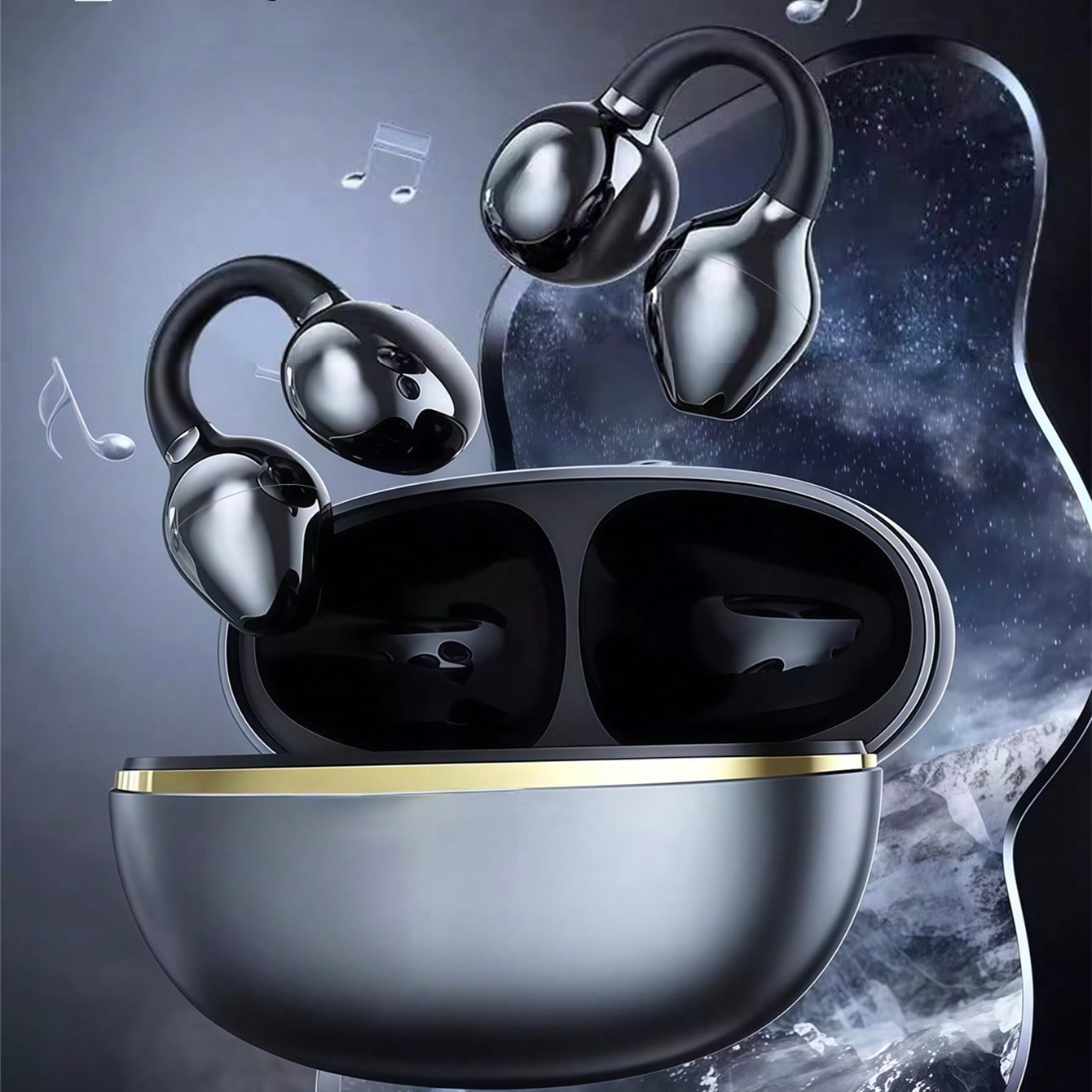 Earphone Bluetooth TWS Asli, H - Open Ear Air Conduction Headphones ulasan dan harga