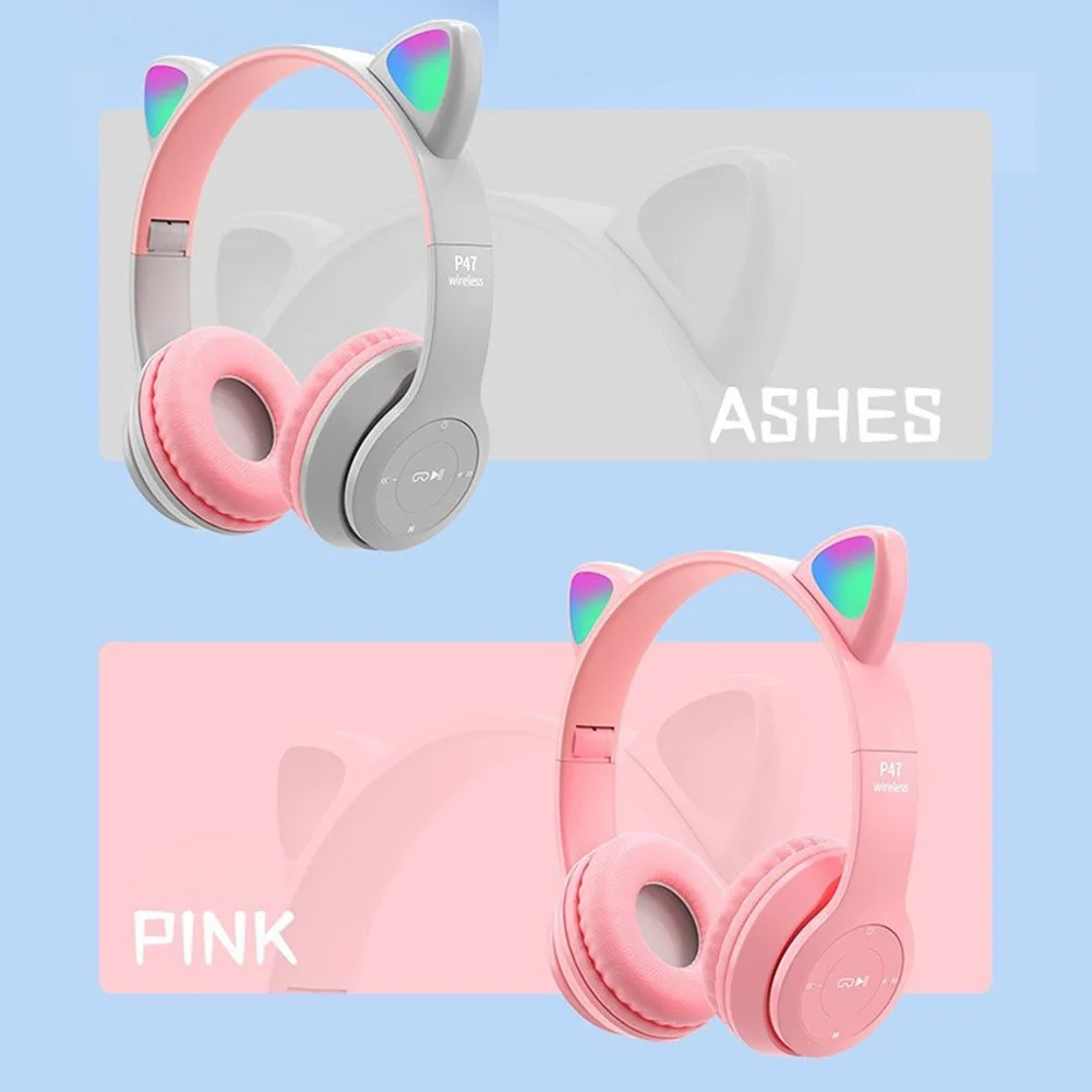Headphone Bluetooth Nirkabel L - Cat Ear Bluetooth Headset Led ulasan dan harga