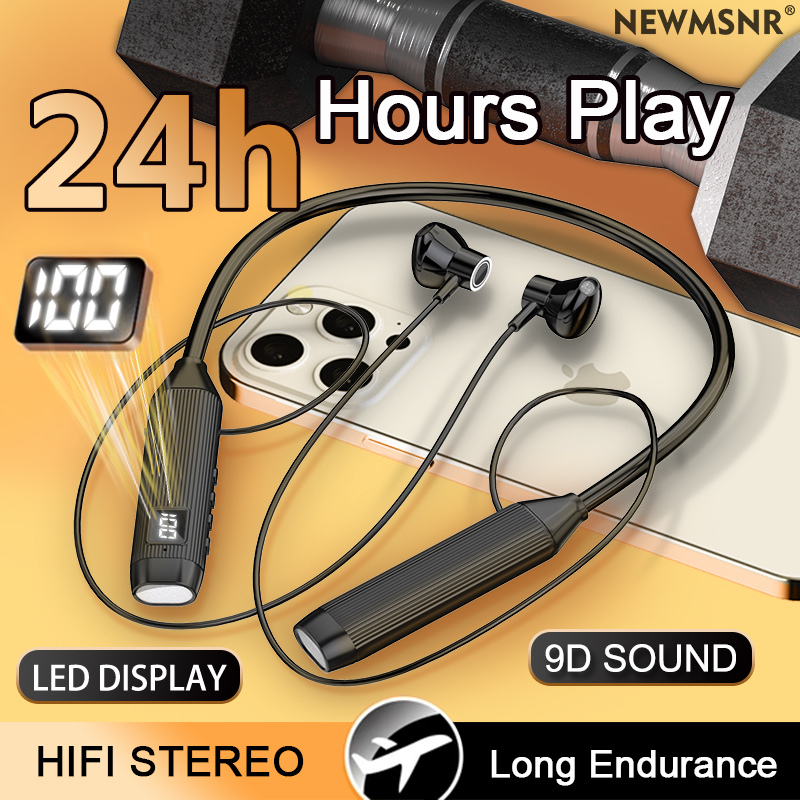 TWS Tampilan LED Headphone Nir - Magnetic Neckband Sports Earphones ulasan dan harga