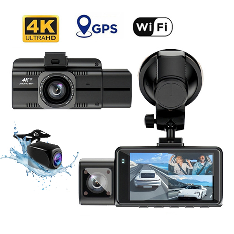 Kamera Dashcam 3 Saluran 4K Wi - Cameras ulasan dan harga