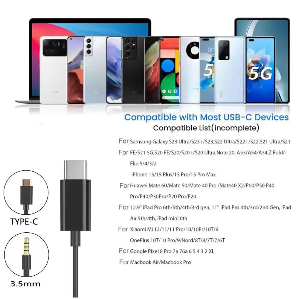 Headphone Satu Sisi USB C untu - Type C Wired Earphones With Mic ulasan dan harga