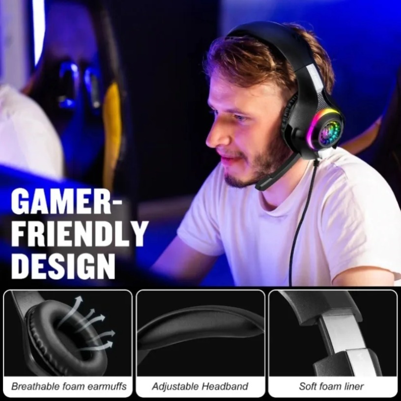 Headphone Gaming Berkabel deng - Gaming Headset With Mic Rgb ulasan dan harga