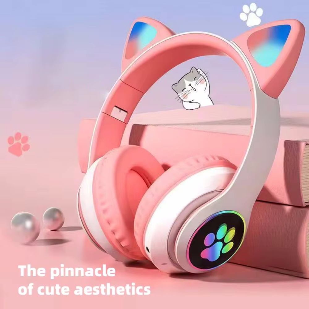 Headset Kompatibel dengan Blue - Cat Ear Bluetooth Headset Led ulasan dan harga
