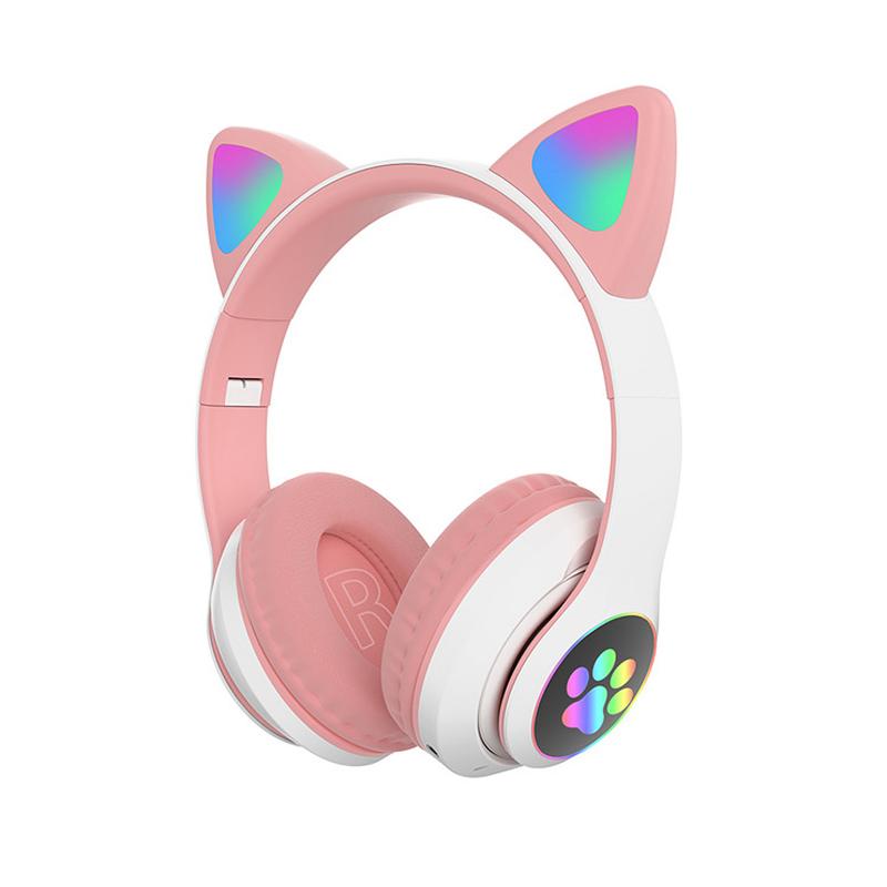 Headphone Bluetooth Nirkabel d - Cat Ear Bluetooth Headset Led ulasan dan harga