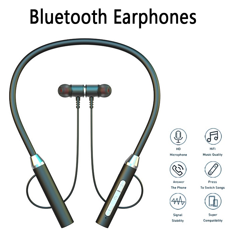 Earphone Bluetooth Nirkabel 9D - Magnetic Neckband Sports Earphones ulasan dan harga