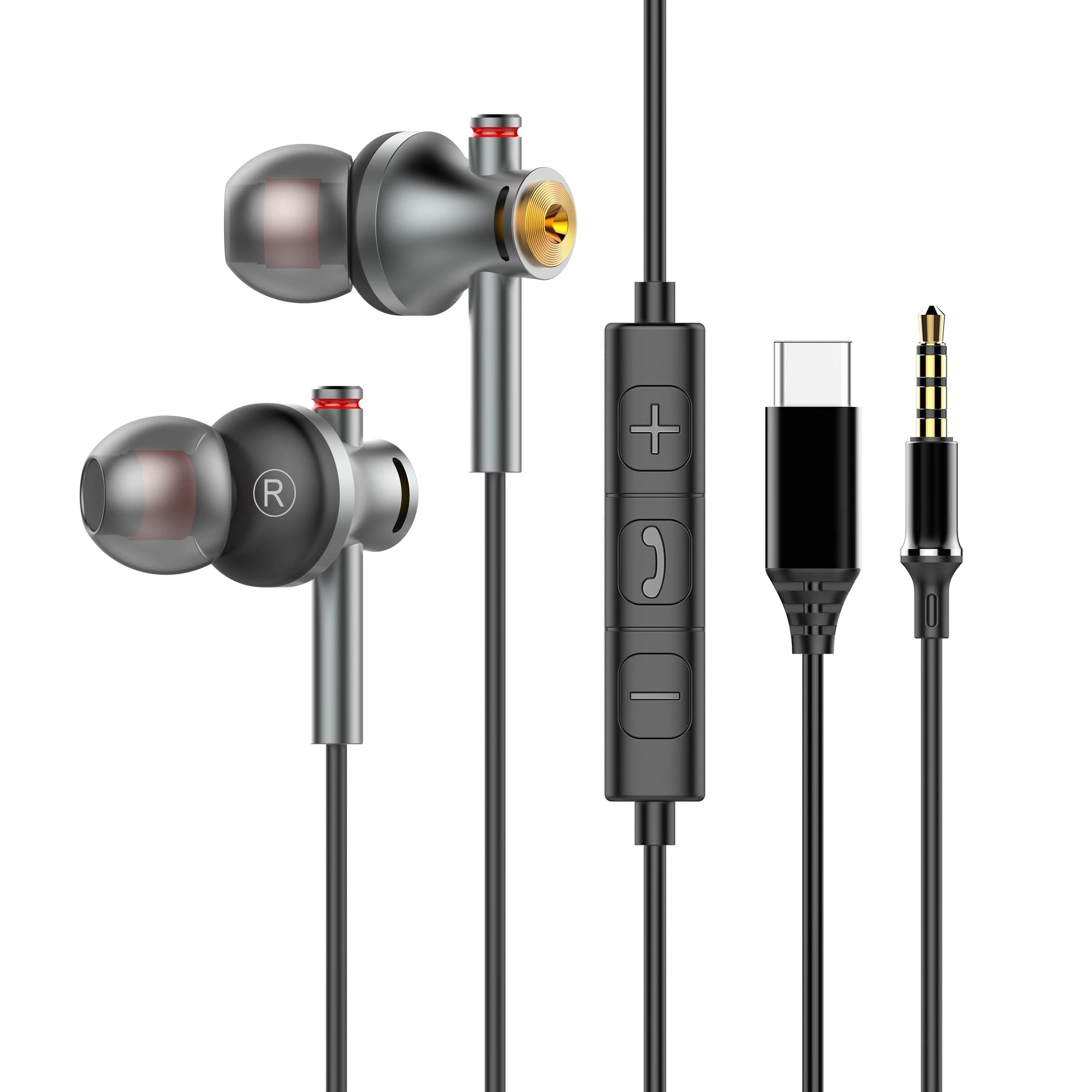 EARDECO Headphone Berkabel 3.5 - Type C Wired Earphones With Mic ulasan dan harga