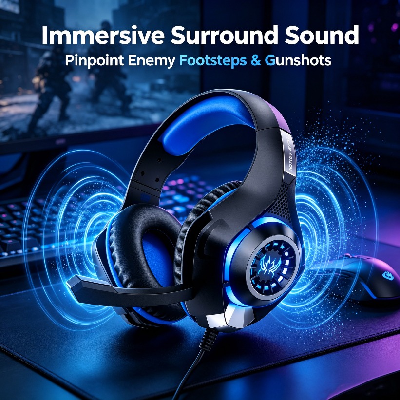 Headphone Gaming LED dengan Mi - Gaming Headset With Mic Rgb ulasan dan harga