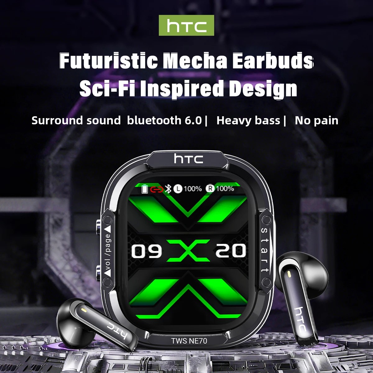 HTC NE70 Headphone Bluetooth V - Type C Wired Earphones With Mic ulasan dan harga