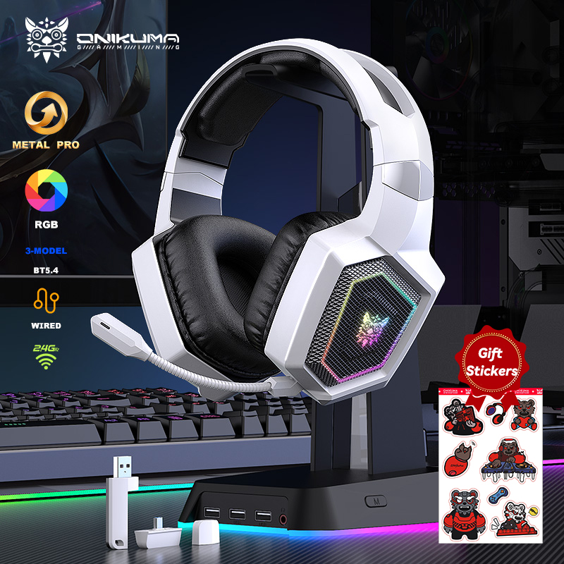 ONIKUMA Headset Gaming nirkabe - Gaming Headset With Mic Rgb ulasan dan harga