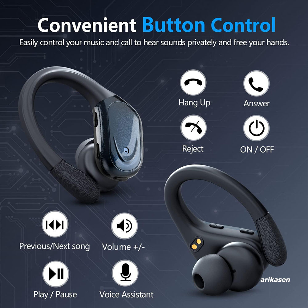 Earbud olahraga Bluetooth 5.3  - Anc Wireless Over Ear Headphones ulasan dan harga
