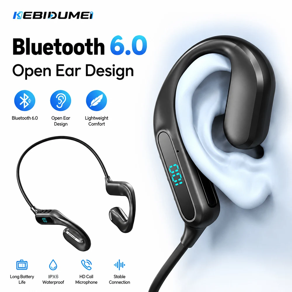 KEBIDUMEI Headphone Konduksi U - Open Ear Air Conduction Headphones ulasan dan harga
