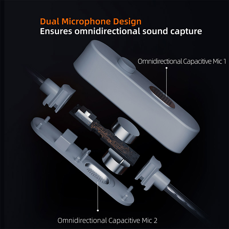 Kabel earphone berlapis perak  - Type C Wired Earphones With Mic ulasan dan harga