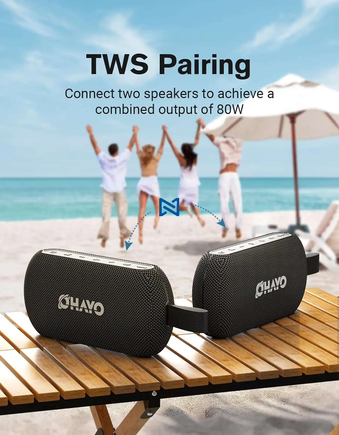 OHAYO Speaker Bluetooth Portab - Portable Bluetooth Speaker Waterproof Ipx7 ulasan dan harga