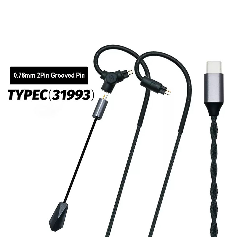 Kabel Earphone Gaming 0.78 QDC - Type C Wired Earphones With Mic ulasan dan harga