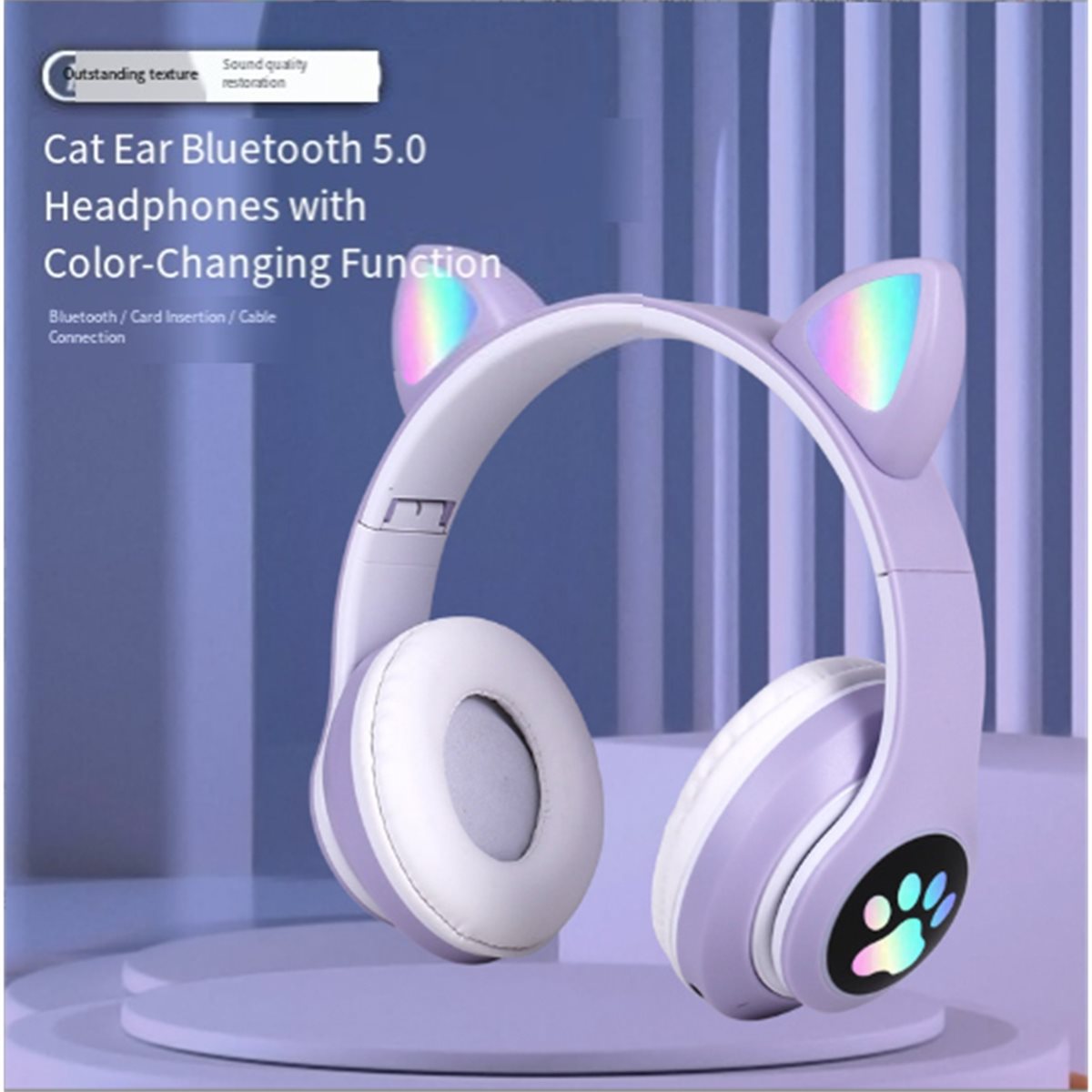 DT75BG Headset Bluetooth denga - Cat Ear Bluetooth Headset Led ulasan dan harga